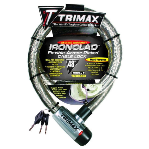 Trimax Locks Qualifies for Free Shipping Trimax Locks Locking Cable 48" Long x 26mm #TG3048SX