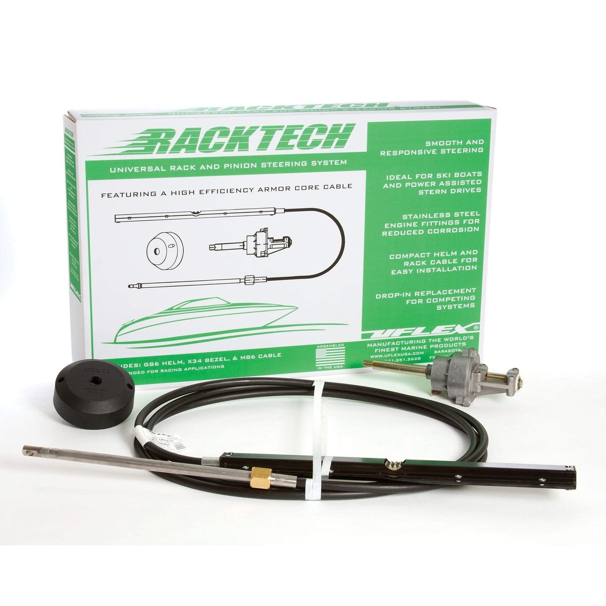 Uflex USA Qualifies for Free Shipping Uflex Rack and Pinion Steering Kit with 8' Cable #RACKTECH08