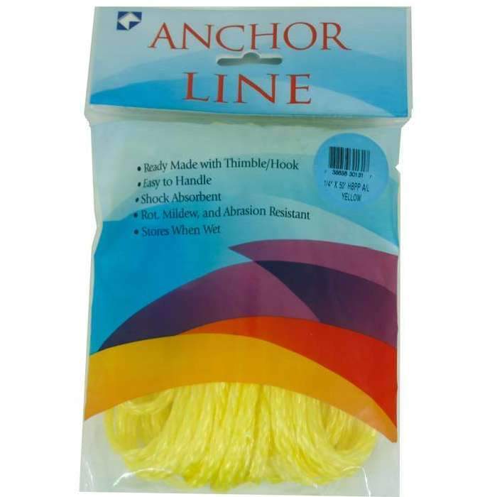 Unicord Qualifies for Free Shipping Unicord 1/4" x 50' Poly Anchor Line with Snap Yellow #301317