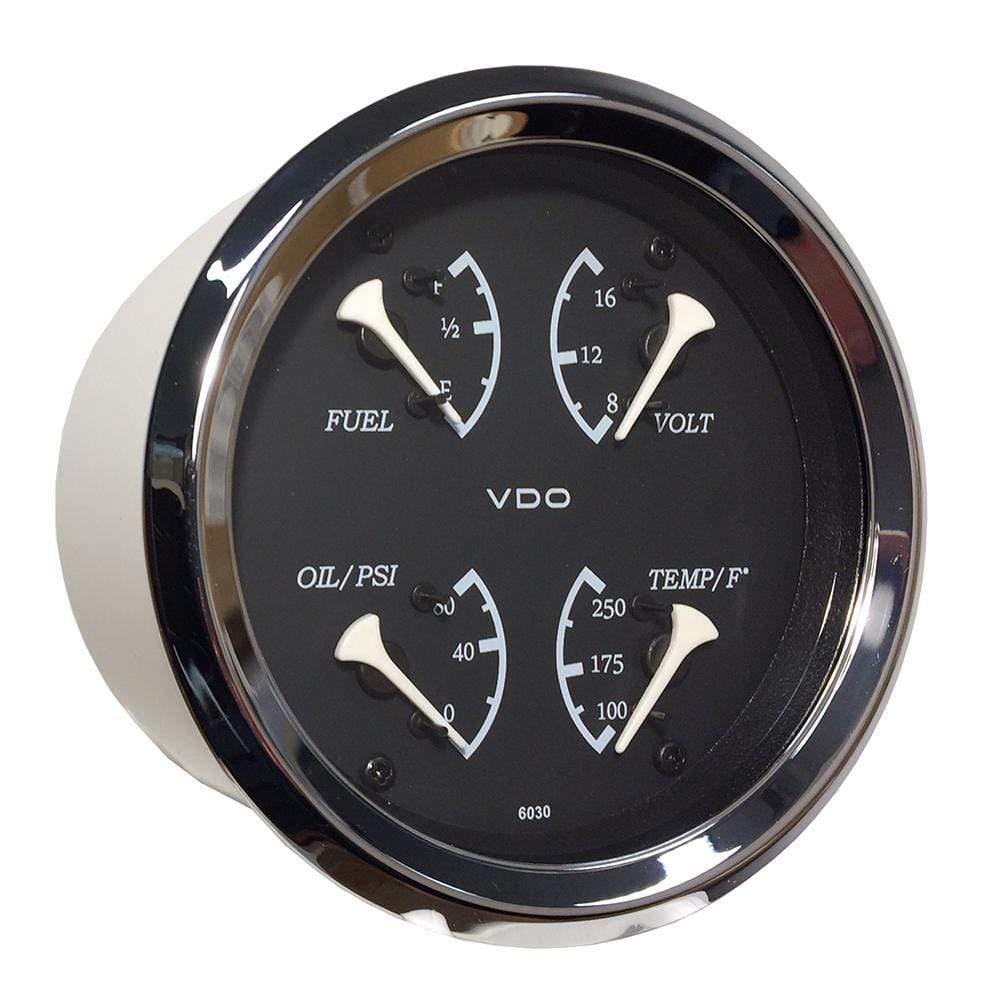 VDO Qualifies for Free Shipping VDO Allentare 4-in-1 Gauge 85mm Black Dial White Pointer #110-11600