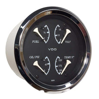 VDO Qualifies for Free Shipping VDO Allentare 4-in-1 Gauge 85mm Black Dial White Pointer #110-11600