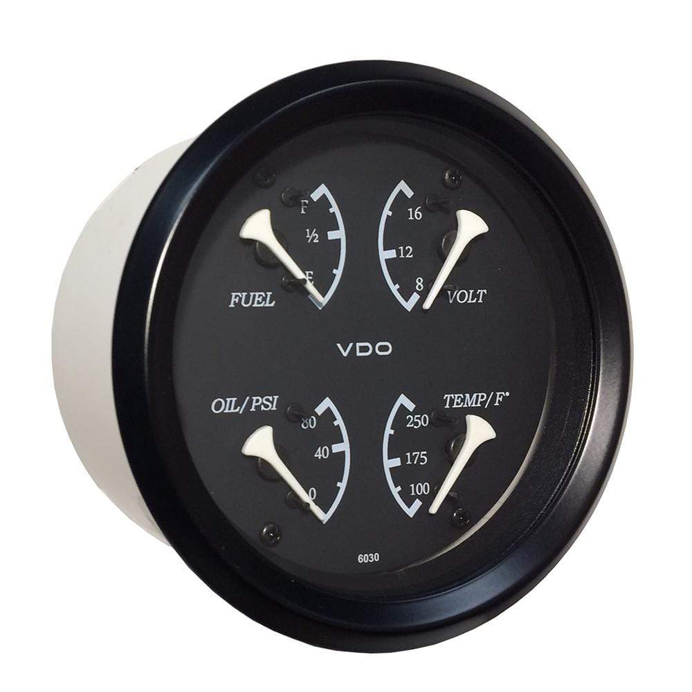 VDO Qualifies for Free Shipping VDO Allentare 4-in-1 Gauge 85mm Black Dial White Pointer #110-11700