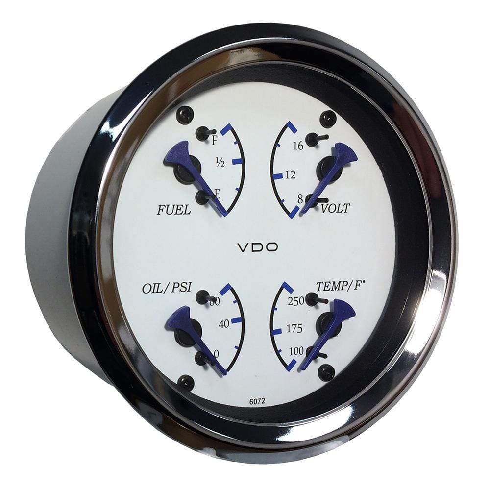 VDO Qualifies for Free Shipping VDO Allentare 4-in-1 Gauge 85mm White Dial Blue Pointer #110-10500