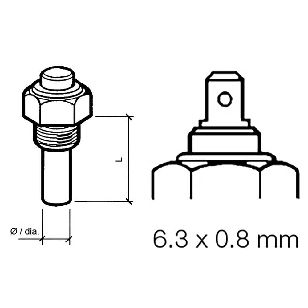VDO Qualifies for Free Shipping VDO Marine Engine Oil Temp Sensor Single Pole Common #323-801-004-002N