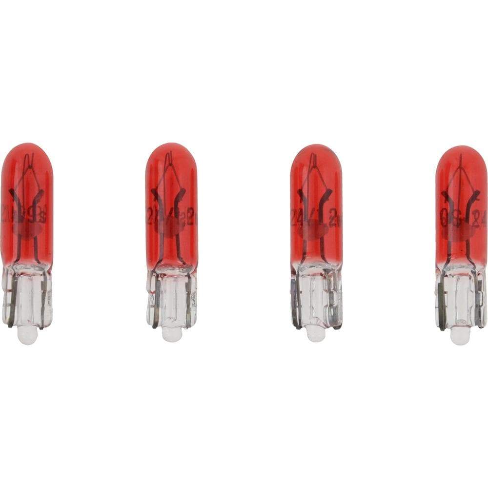 VDO Qualifies for Free Shipping VDO Type D Wedge Based Peanut Bulb Red 24v 1.2w 4-pk #600-822