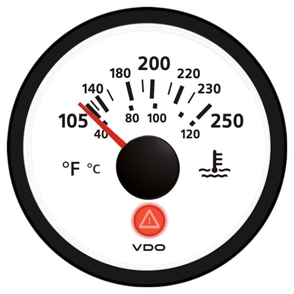 VDO Viewline Ivory 250 F Water Temperature Gauge 12/24v #A2C53413388-S