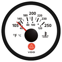 VDO Viewline Ivory 250 F Water Temperature Gauge 12/24v #A2C53413388-S