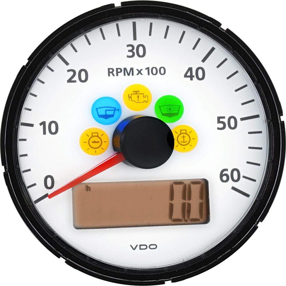 VDO Qualifies for Free Shipping VDO Viewline Ivory 6000 RPM 3-3/8" 85mm Marine Tach #A2C32562100-S