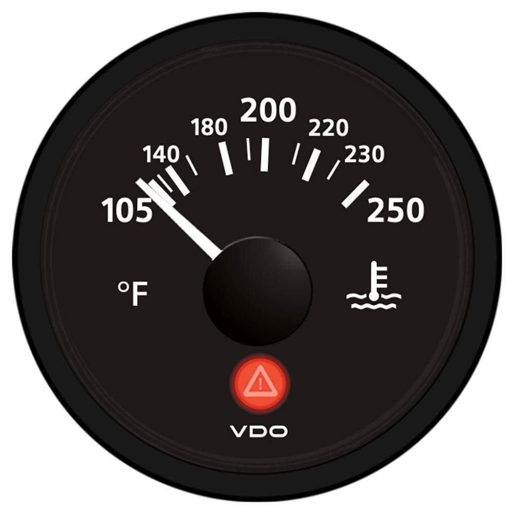 VDO Viewline Onyx 250 F Water Temperature Gauge 12/24v #A2C53413355-S