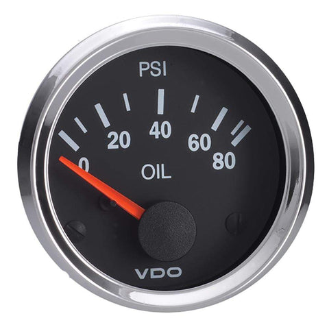 VDO Vision 2-1/16" Oil Pressure Gauge 80 PSI #350-194