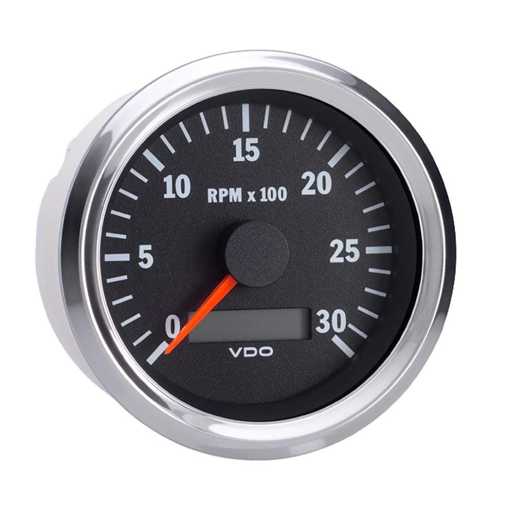 VDO Qualifies for Free Shipping VDO Vision 3-3/8" Tach 3000 RPM Chrome with LCD Hourmeter #333-192