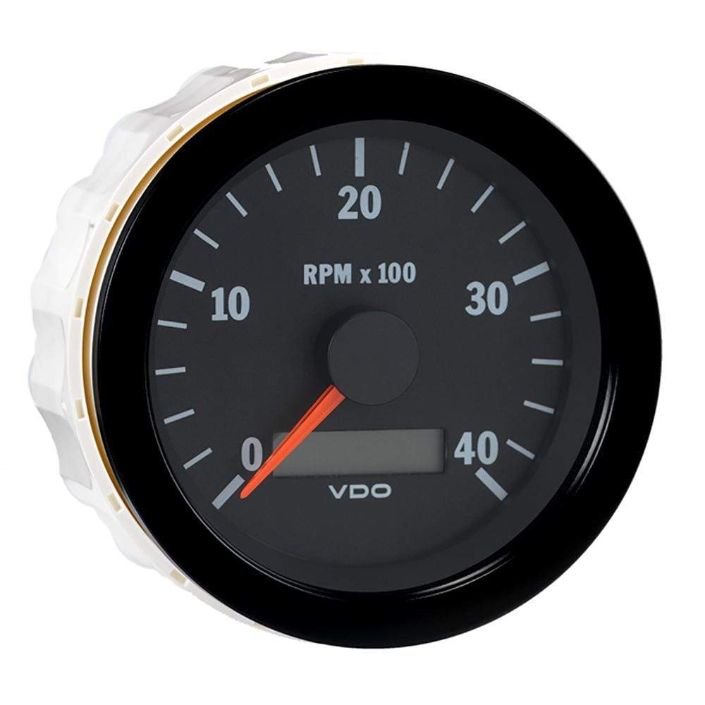 VDO Qualifies for Free Shipping VDO Vision Black 4000 RPM 3-3/8" Tachometer with Hourmeter #333-163
