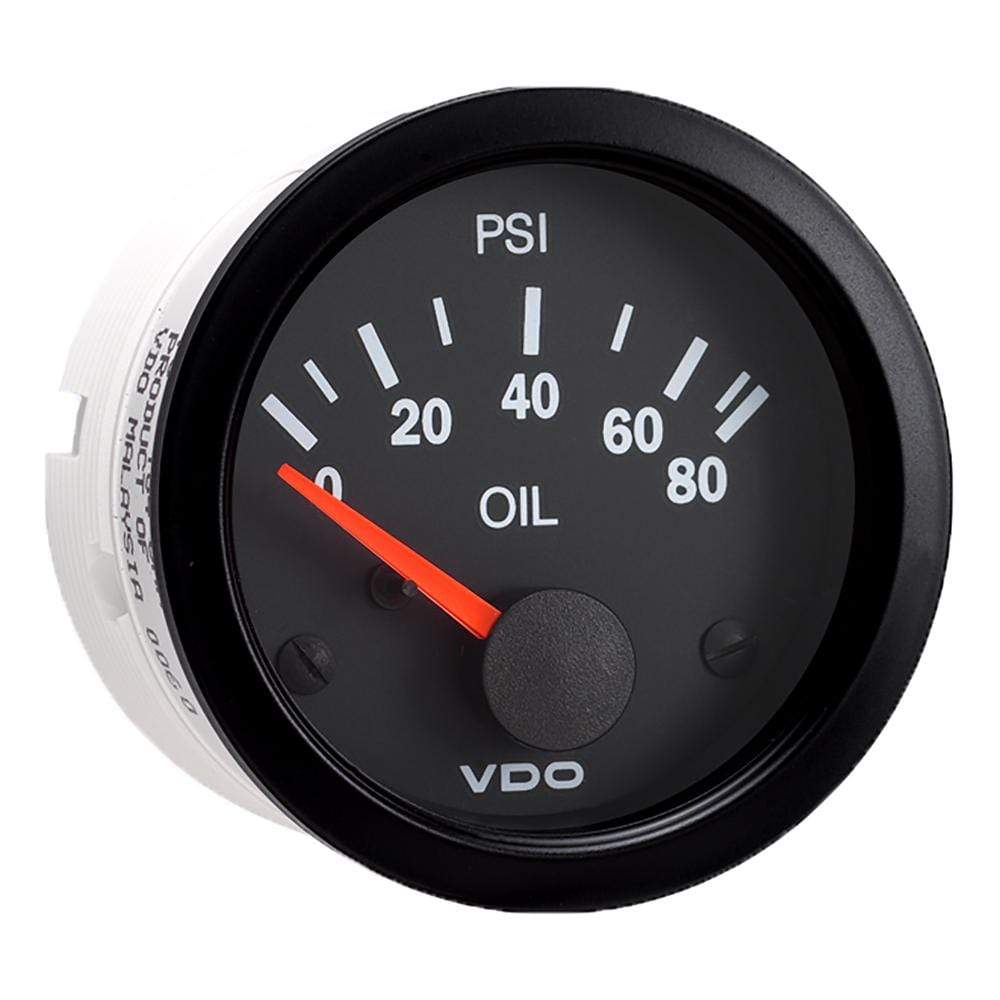 VDO Qualifies for Free Shipping VDO Vision Black 80 PSI Oil Pressure Gauge Use with VDO #350-104