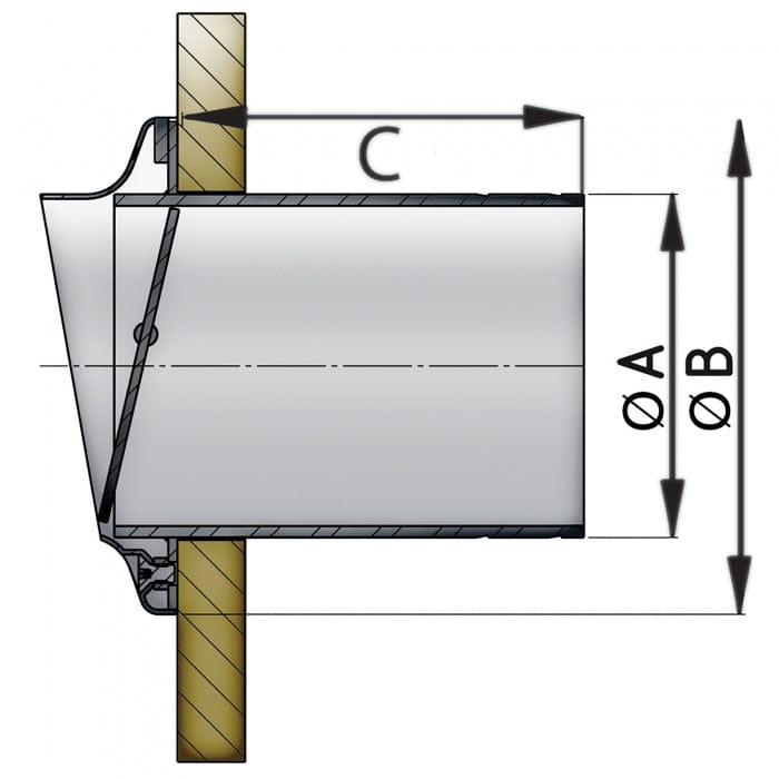 Vetus Qualifies for Free Shipping Vetus 6" SS Transom Exhaust Connection #TRC150SV