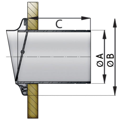 Vetus Qualifies for Free Shipping Vetus SS Transom Exhaust #TRC90SV