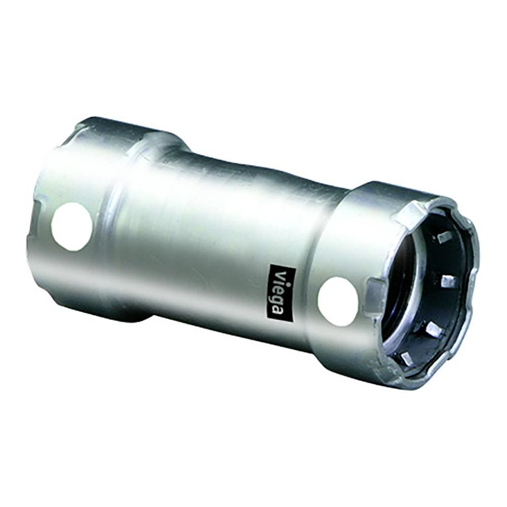 Viega MegaPress 1-1/2" Stainless 304 Coupling without Stop #95325