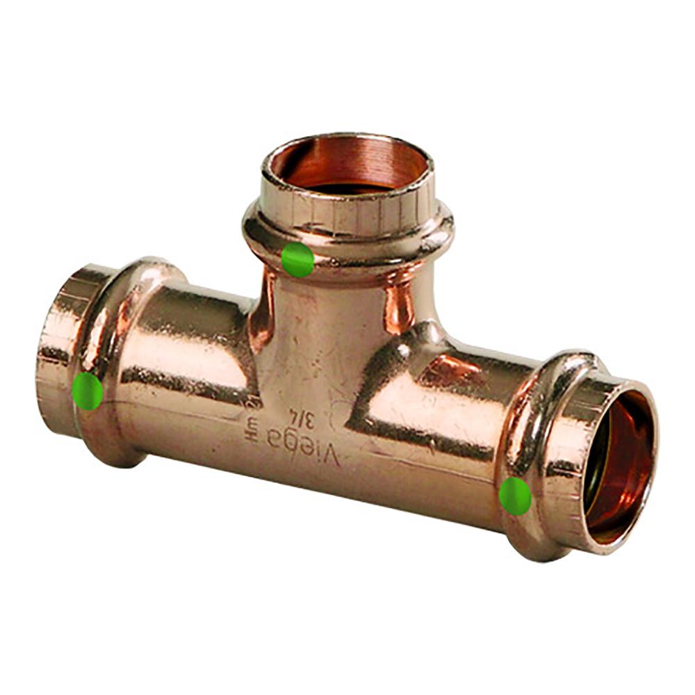 Viega ProPress 1/2" Copper Tee Triple Press Connection #77377