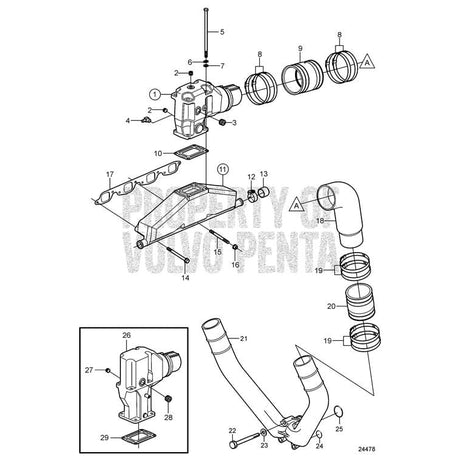 Volvo Penta Qualifies for Free Shipping Volvo Penta Exhaust Pipe #3851000