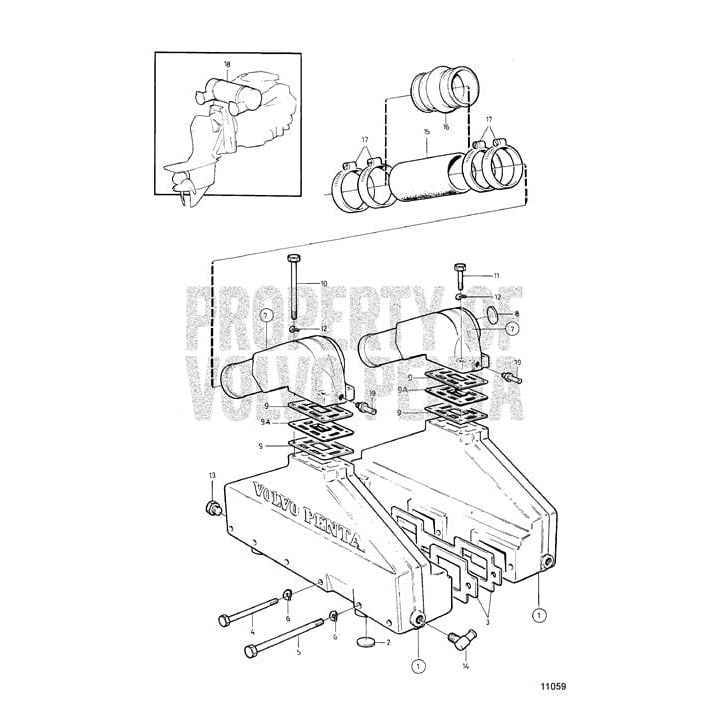 Volvo Penta Qualifies for Free Shipping Volvo Penta Exhaust Riser-4.3l V-6 #857037