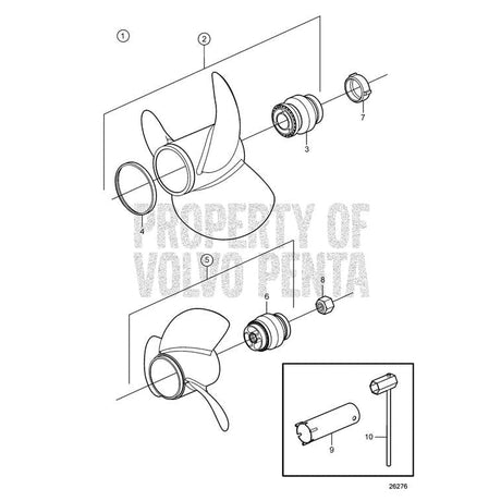 Volvo Penta Qualifies for Free Shipping Volvo Penta F2 Rear Steel 3-Blade RH Duoprop Straight Spline #3857558