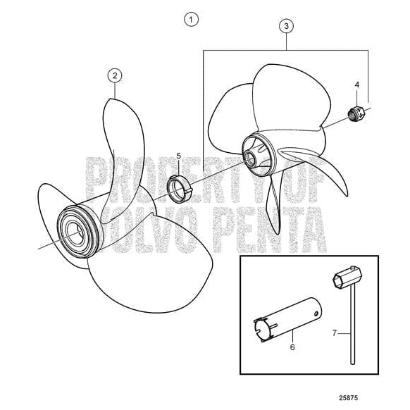 Volvo Penta Qualifies for Free Shipping Volvo Penta I3 Front Alum 3-Blade LH Duoprop Straight Spline #21260643