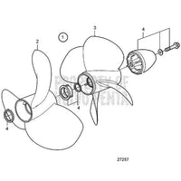 Volvo Penta Qualifies for Free Shipping Volvo Penta J3 Rear Aluminium 4-Blade RH Rotation Duoprop #21924243