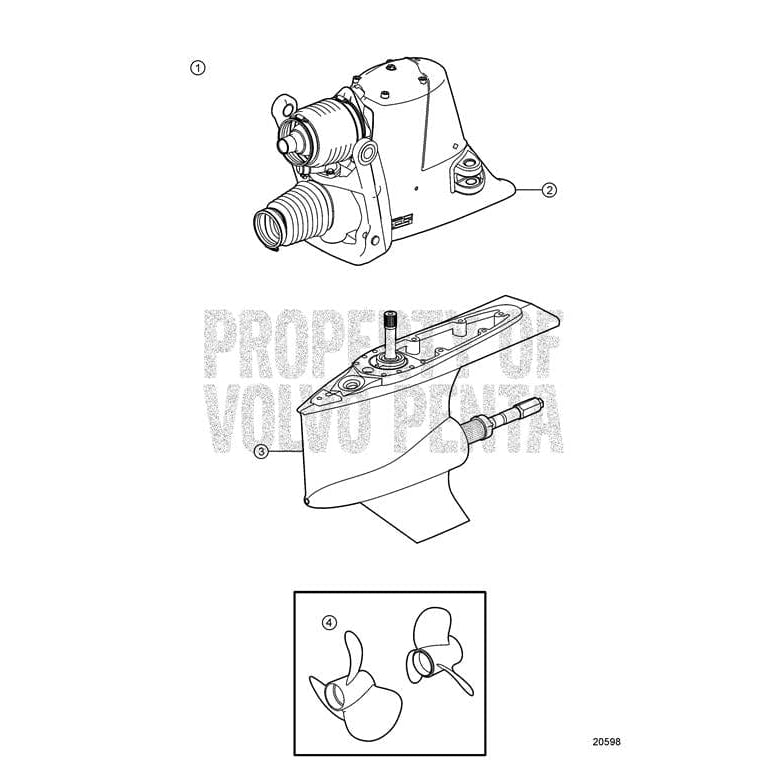 Volvo Penta Oversized - Not Qualified for Free Shipping Volvo Penta Lower Section #3860240