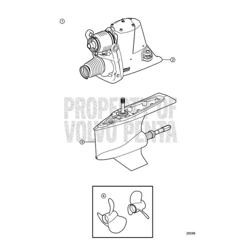 Volvo Penta Oversized - Not Qualified for Free Shipping Volvo Penta Lower Section #3860240