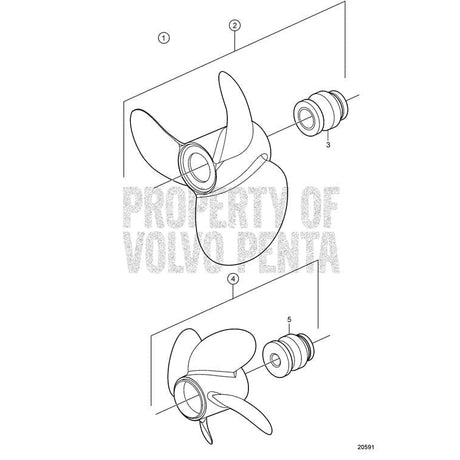 Volvo Penta Qualifies for Free Shipping Volvo Penta Propeller Rear A4 Aluminum RH 4-Blade Duoprop Diesel #854787