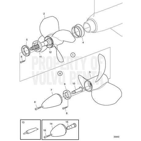 Volvo Penta Qualifies for Free Shipping Volvo Penta T6 Rear Nibral 4-Blade Aluminum Duoprop #3861106