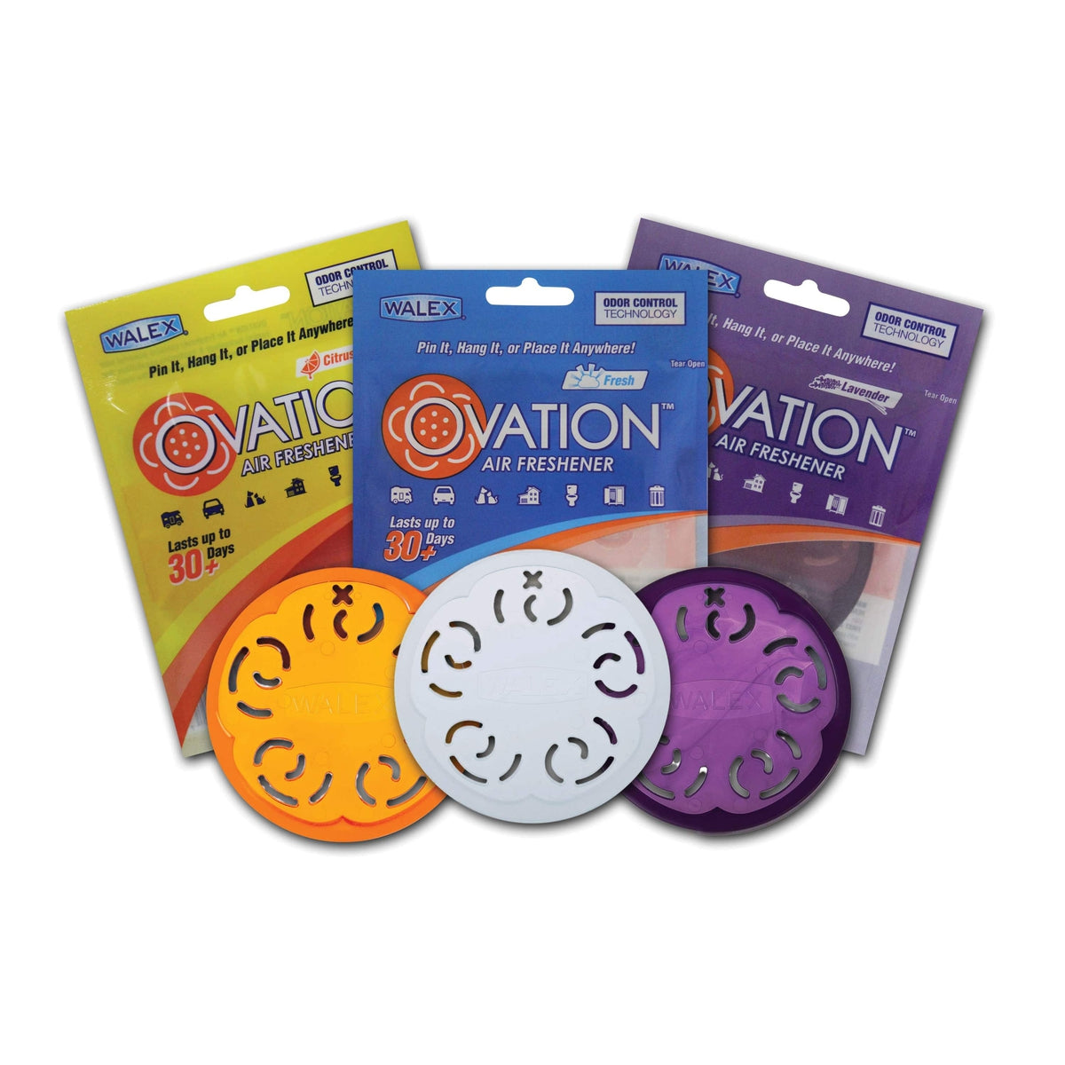 Walex Qualifies for Free Shipping Walex Portable Ovation Air Freshener Assorted Scents 24-pk #OVAASST