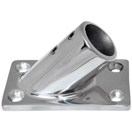 Whitecap Qualifies for Free Shipping Whitecap 1" OD 45-Degree Rectangle Base SS Rail Fitting #6115C