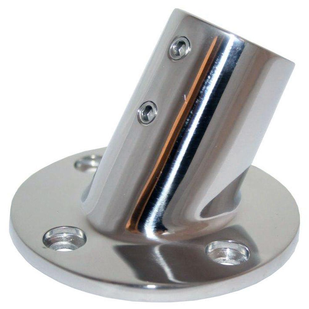 Whitecap Qualifies for Free Shipping Whitecap 1" OD 60-Degree Round Base SS Rail Fitting #6140C