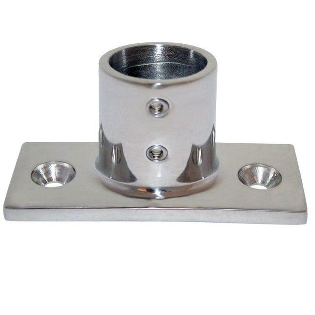 Whitecap Qualifies for Free Shipping Whitecap 1" OD 90-Degree 2-Hole Rectangle Base SS Rail Fitting #6195