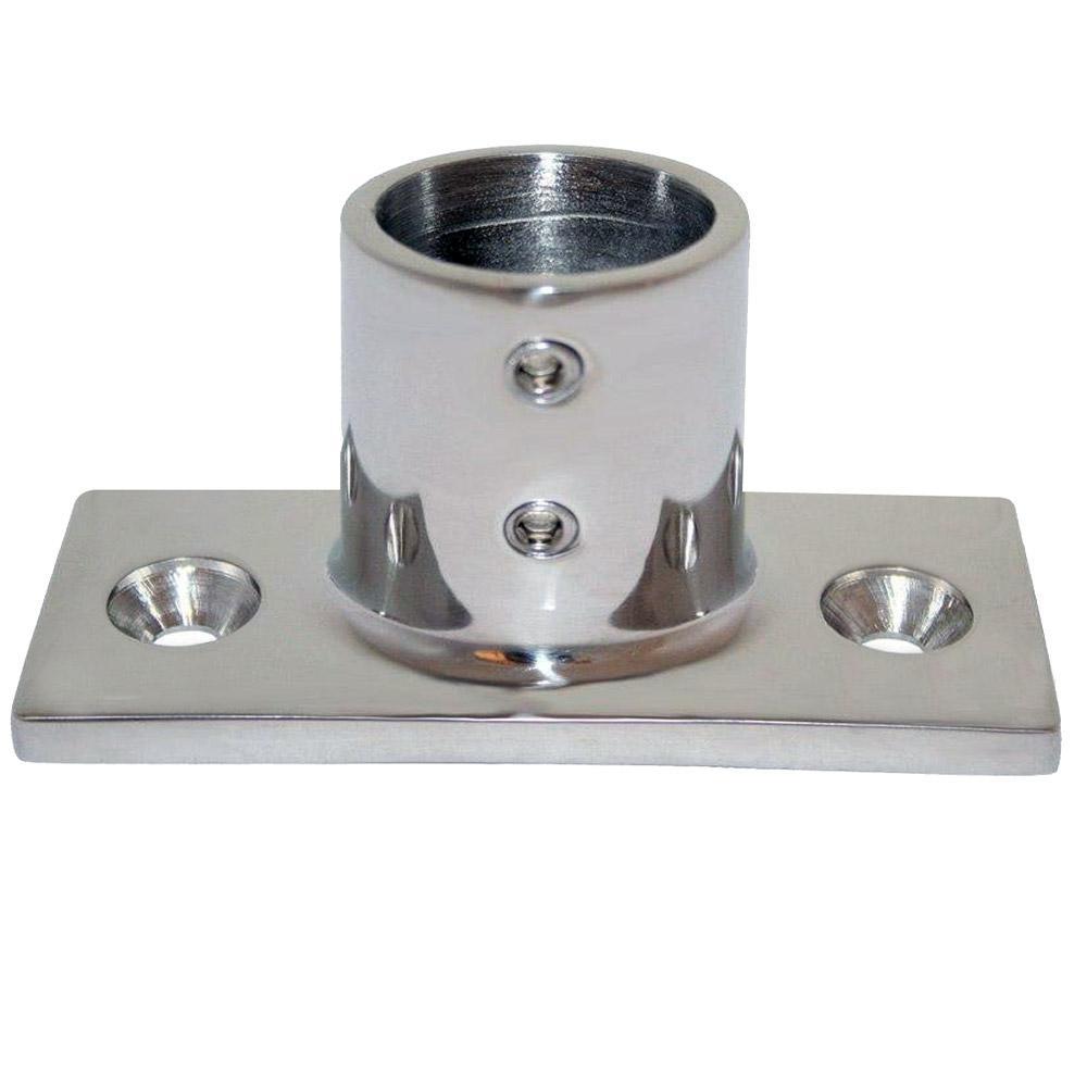 Whitecap Qualifies for Free Shipping Whitecap 7/8" OD 90-Degree 2-Hole Rectangle Base SS Rail Fitting #6194