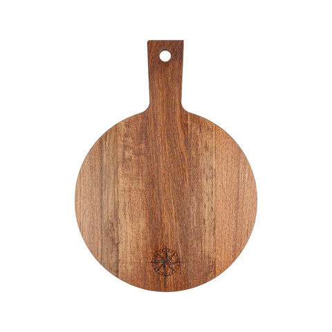 Whitecap Not Qualified for Free Shipping Whitecap Chef's Collection Teak Round Serving Board with Compass #60762COMC