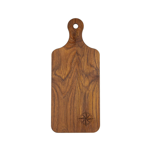 Whitecap Not Qualified for Free Shipping Whitecap Chef's Collection Teak Small Charcuterie Board with Compass #60763COMC