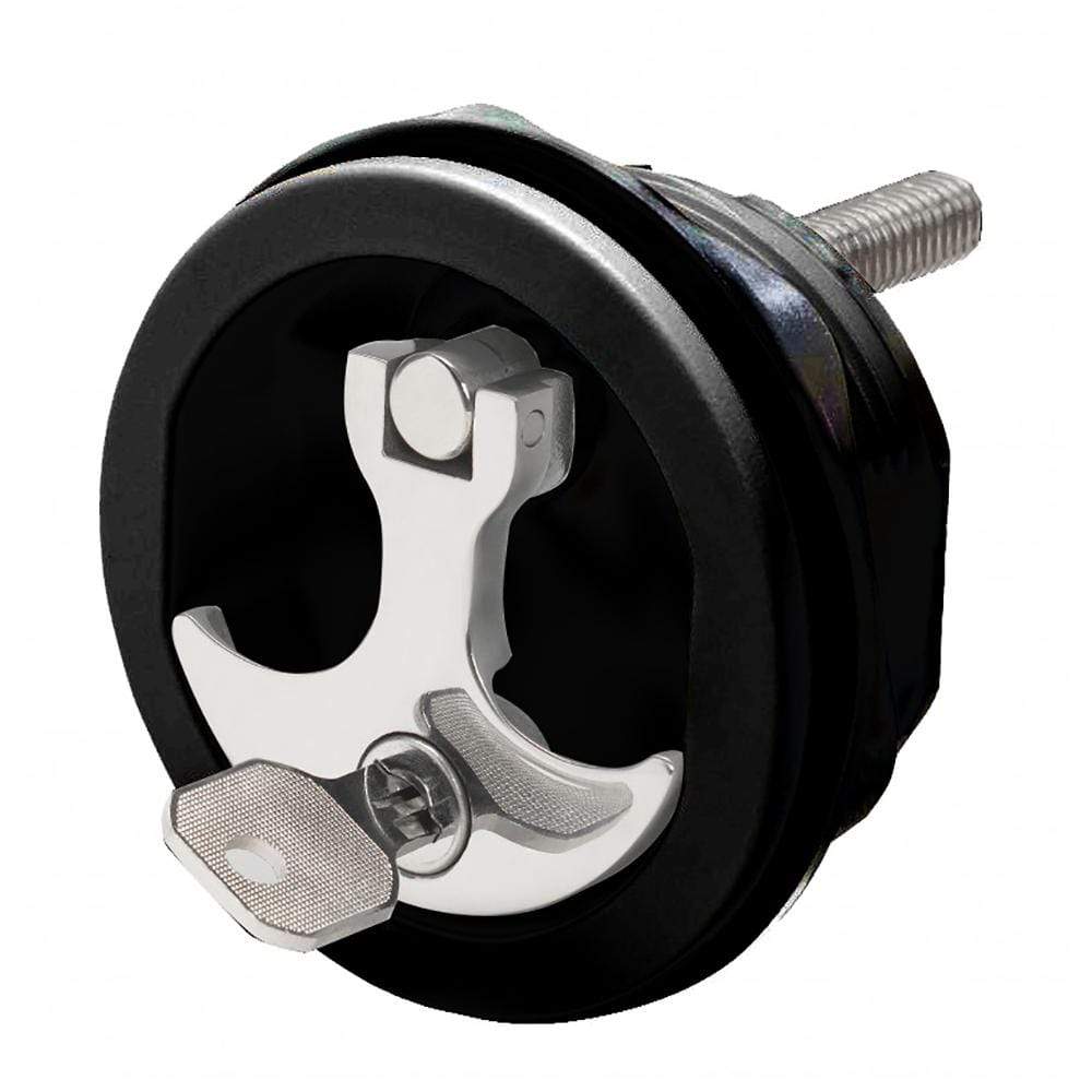 Whitecap Compression Handle CP Zinc/Black Nylon Locking #S-9415BC
