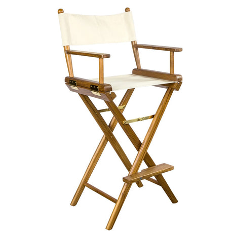 Whitecap Not Qualified for Free Shipping Whitecap Teak Captain's Chair with Natural Seat Covers #60048