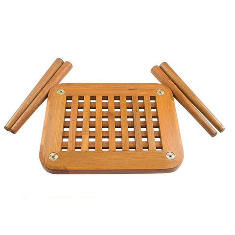 Whitecap Teak Cockpit Grate End Table #60020