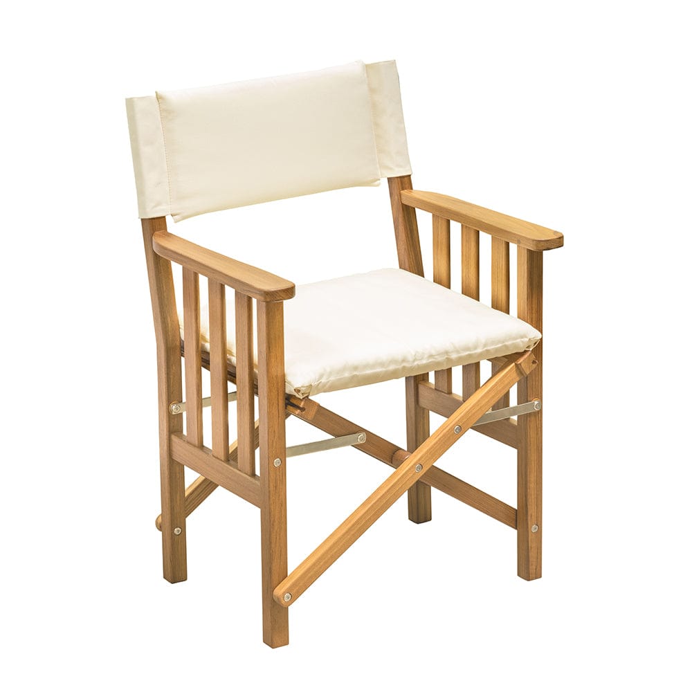 Whitecap Not Qualified for Free Shipping Whitecap Teak Director's Chair II with Cream Cushion #61053