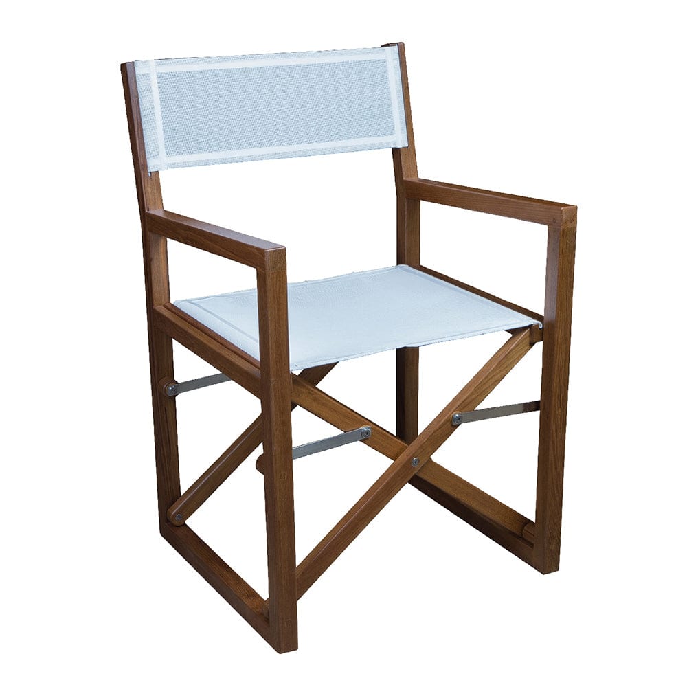 Whitecap Not Qualified for Free Shipping Whitecap Teak Director's Chair with White Batyline Fabric #63061
