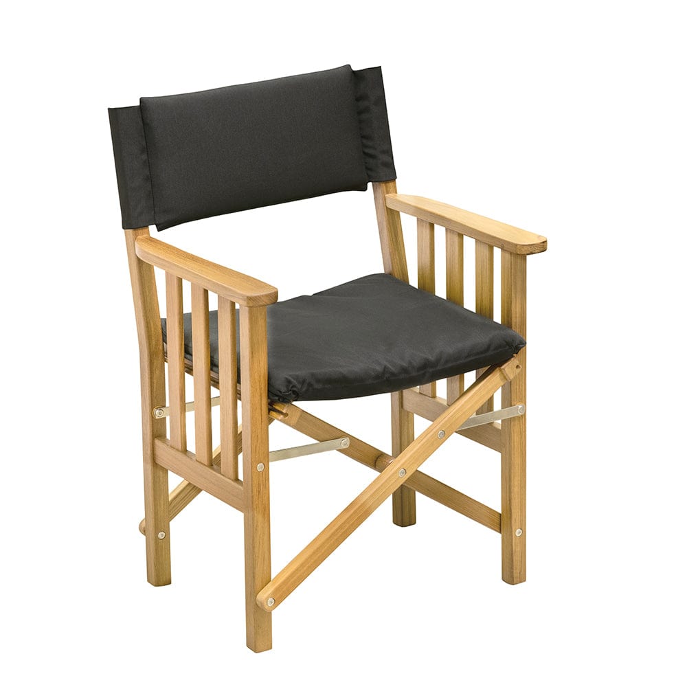 Whitecap Not Qualified for Free Shipping Whitecap Teak Direstor's Chair II with Black Cushion #61051
