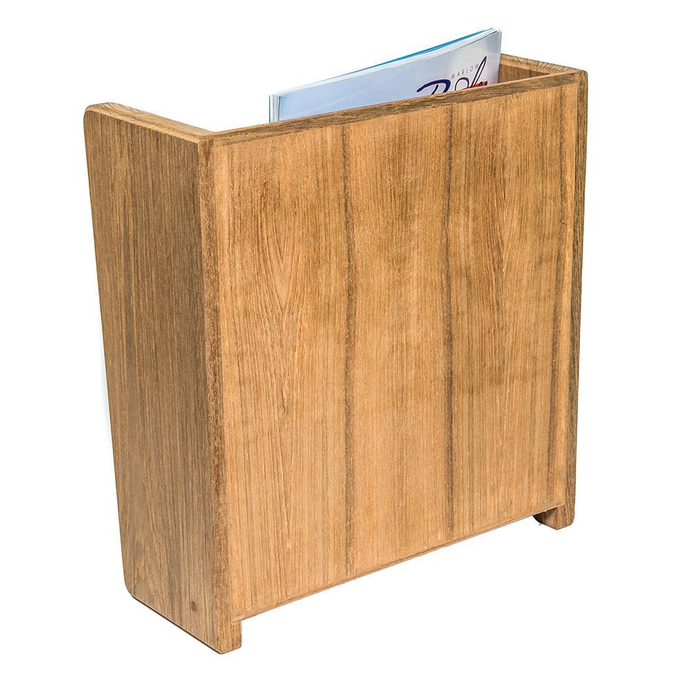 Whitecap Teak Grate Front Magazine Rack #62502