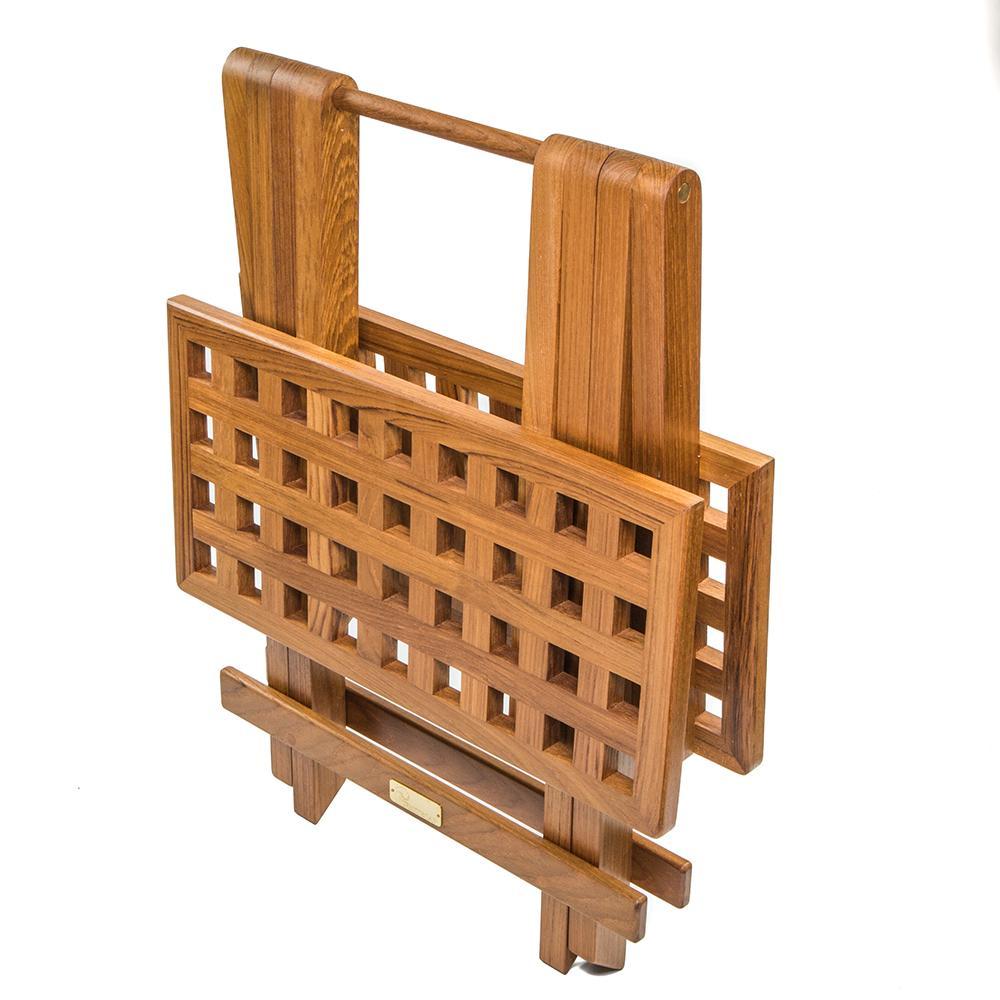 Whitecap Teak Grate Top Fold-Away Table #60030