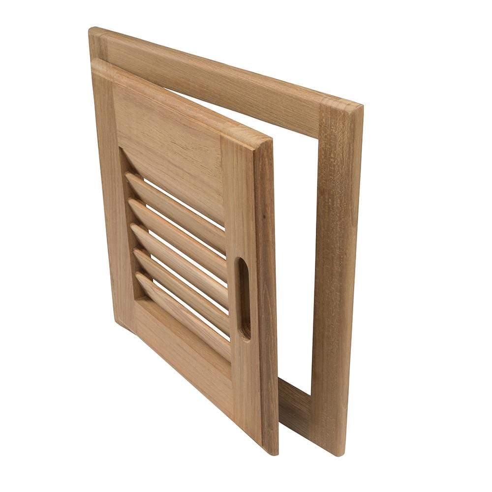 Whitecap Teak Louvered Door & Frame 12" x 12" Right Hand #60720