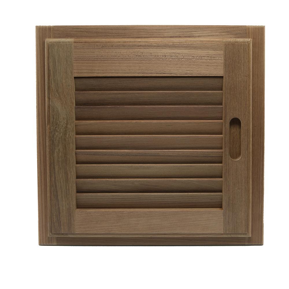 Whitecap Qualifies for Free Shipping Whitecap Teak Louvered Door & Frame 15" x 15" Right Hand #60722