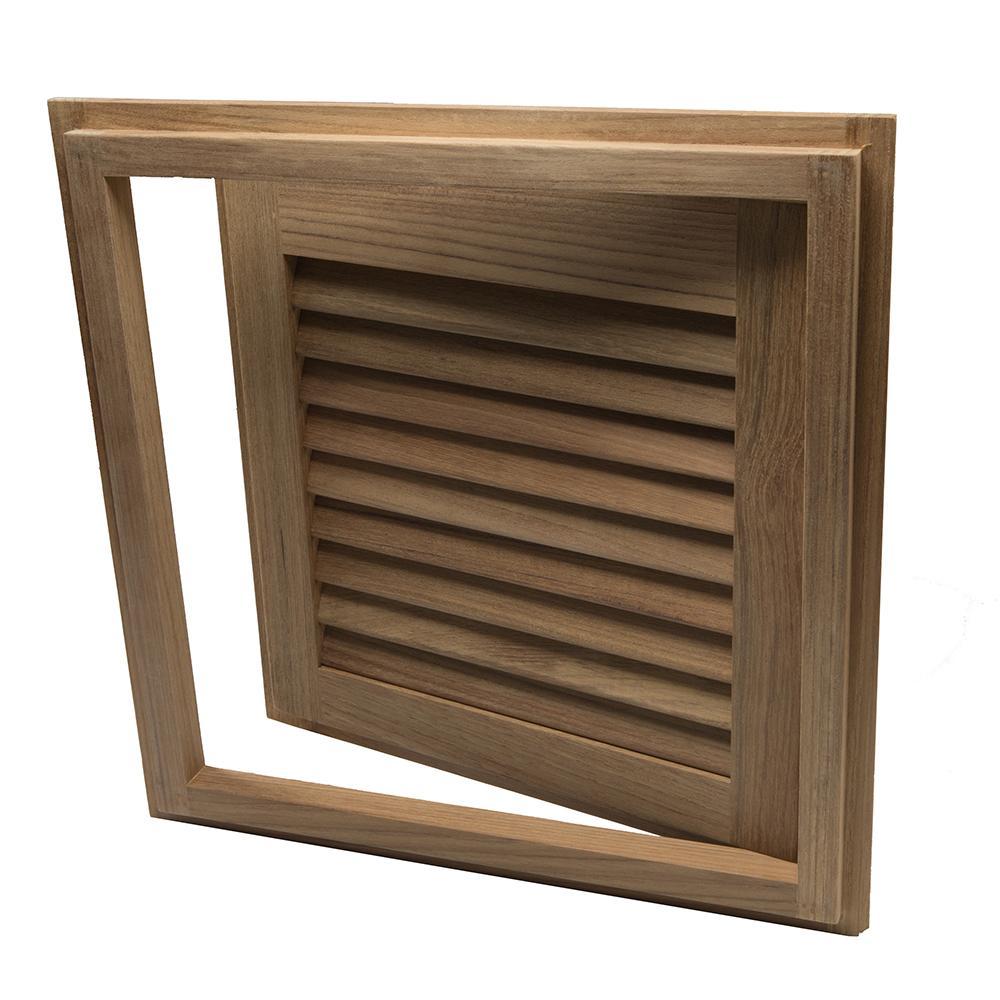 Whitecap Teak Louvered Door & Frame 15" x 15" Right Hand #60722