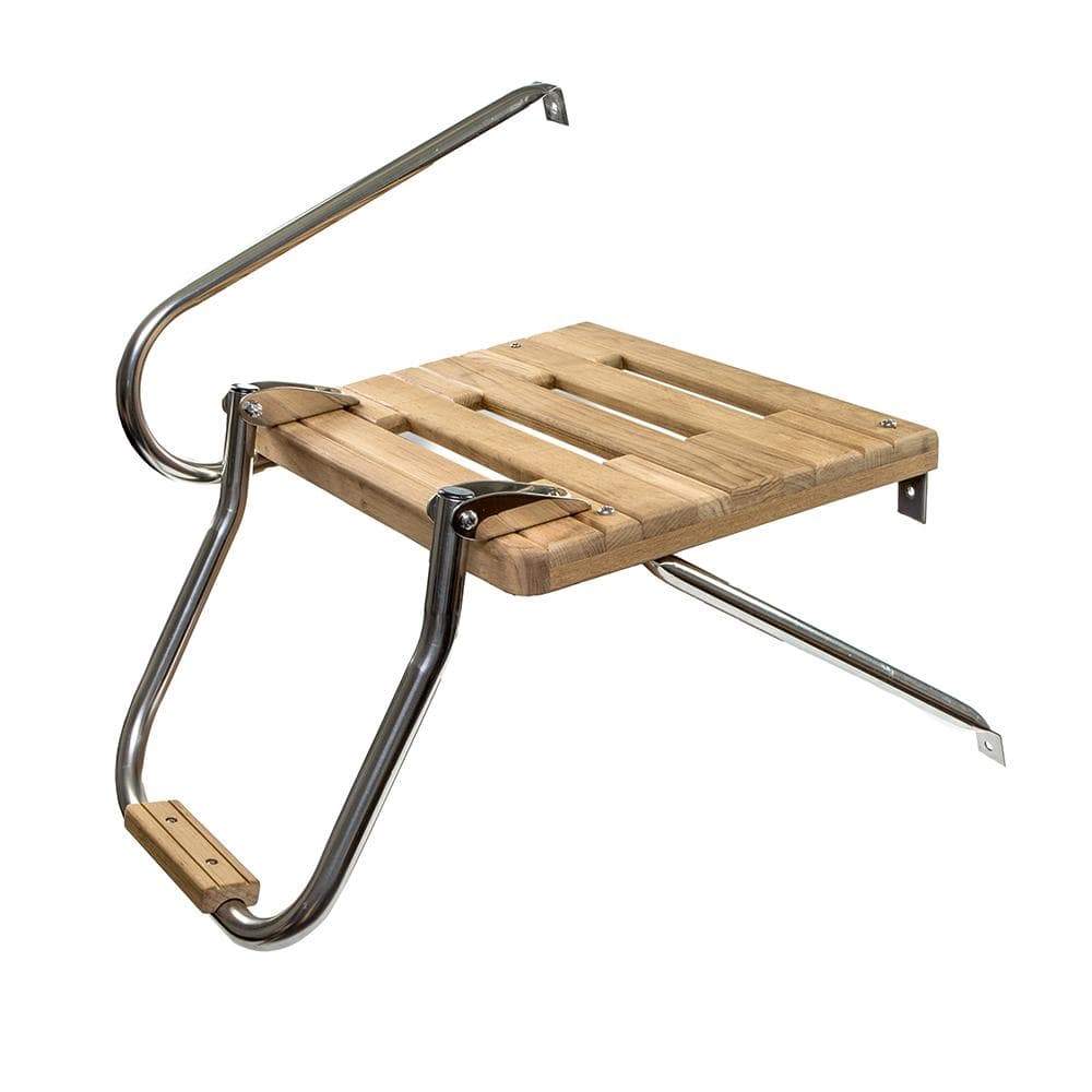 Whitecap Qualifies for Free Shipping Whitecap Teak Swim Platform with Ladder for Outboard Motors #60902