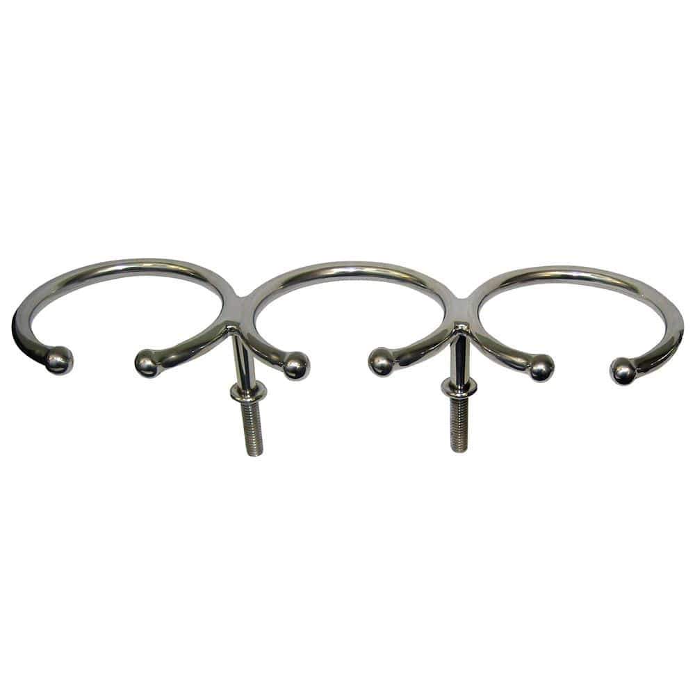 Whitecap Qualifies for Free Shipping Whitecap Top Mount 3-Ring Stainless Cup Holder Stud Mount #S-3514